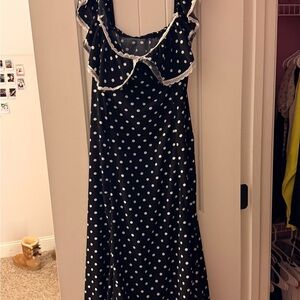 Elegant Black Polka Dot Dress